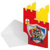 Cartons d'invitation avec enveloppes anniversaire enfant thème chevalier