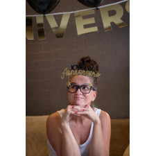 Lunettes anniversaire noir et or