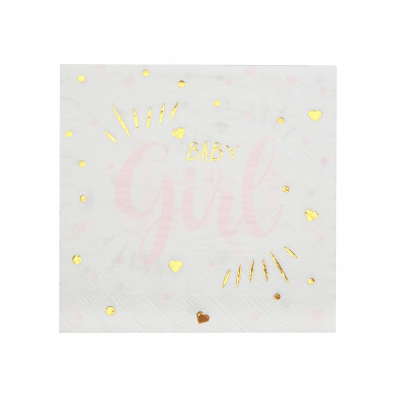 Serviettes en papier girl pour baby shower