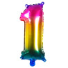 Ballon en forme de chiffre 1 arc-en-ciel Ballon en forme de chiffre 1 arc-en-ciel
