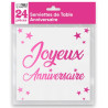 Serviettes joyeux anniversaire roses brillantes Serviettes joyeux anniversaire roses brillantes