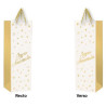 Sac cadeau bouteille de vin anniversaire blanc et or Sac cadeau bouteille de vin anniversaire blanc et or