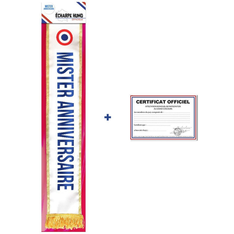 Ensemble Décoration 30 Ans Homme - Écharpe "Mister 30" Et Médaille D'or - Pour Fête D'anniversaire