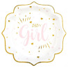 Assiettes baby shower girl roses en carton Assiettes baby shower girl roses en carton