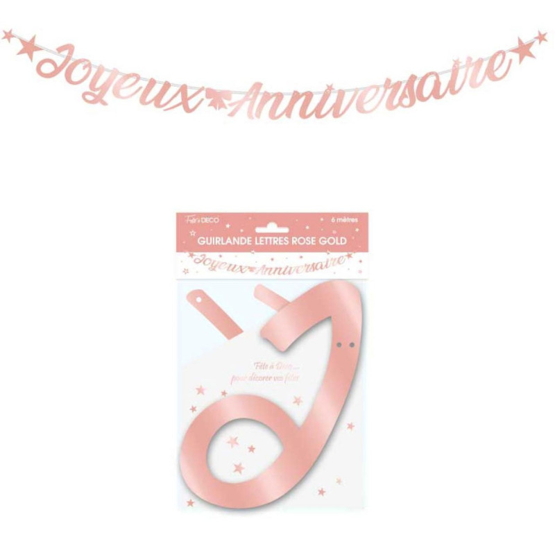 Banderole joyeux anniversaire rose gold Banderole joyeux anniversaire rose gold