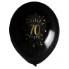 Ballons d'anniversaire 70 ans noir et or Ballons d'anniversaire 70 ans noir et or