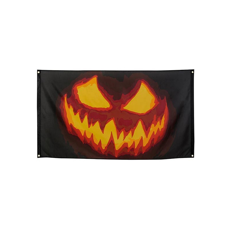 Drapeau de citrouille maléfique pour décoration Halloween