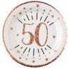 Assiettes anniversaire rose gold 50 ans Assiettes anniversaire rose gold 50 ans