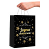 Sac cadeau anniversaire noir et or Sac cadeau anniversaire noir et or