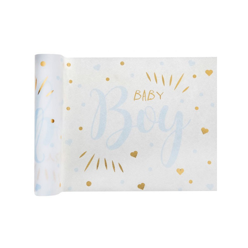 Chemin de table baby boy pour baby shower