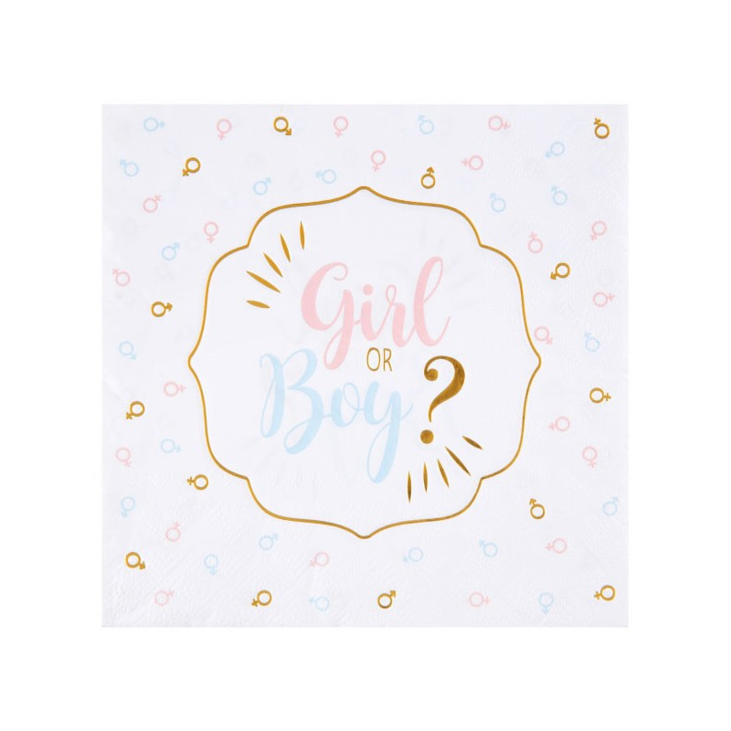 Serviettes Girl or Boy pour gender reveal Serviettes Girl or Boy pour gender reveal