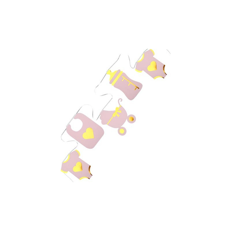 Décoration baby shower fille avec guirlande