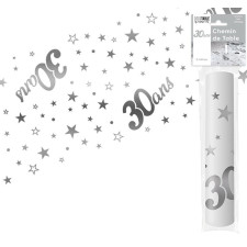 Chemin De Table Anniversaire "Happy Birthday" - 183x33 Cm, Tissu Polyester - Décoration De Table Pour Fête