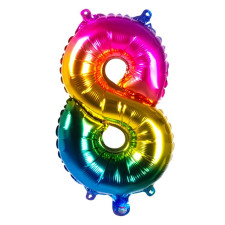 Ballon multicolore en forme de chiffre 8