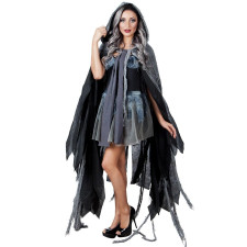 Cape à Capuchon En Velours Pour Halloween - Déguisement Adulte/Enfant Unisexe | 80-180 Cm | Sorcière, Vampire, Carnaval