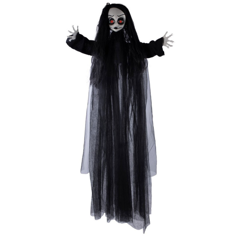 Automate d'Halloween poupée possédée sonore et lumineuse