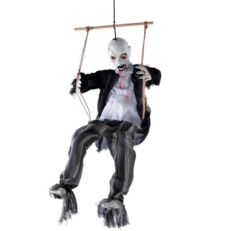 Automate zombie assis sur balançoire pour Halloween