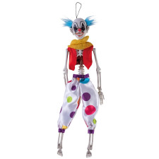 Squelette de clown à suspendre pour décoration Halloween