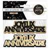 Confettis joyeux anniversaire géants noir et or pour décoration de table Confettis joyeux anniversaire géants noir et or pour décoration de table