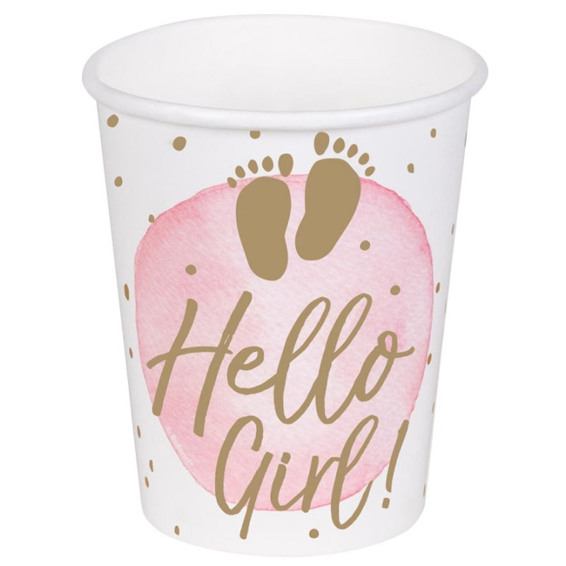 Verre baby shower fille en carton