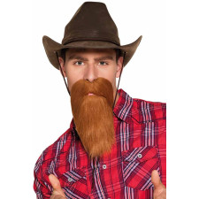 Fausse barbe marron de cowboy