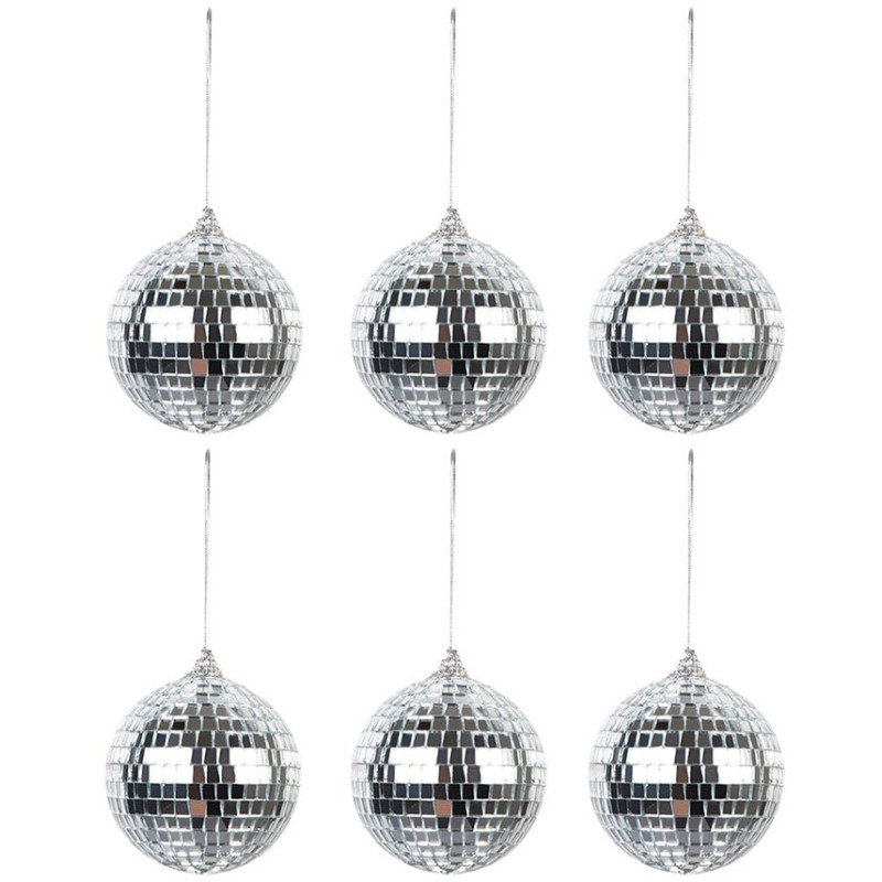 6 Boules Disco à facettes 8 cm - décorations