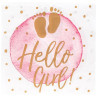 Serviettes baby shower fille Hello girl