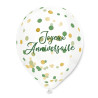 Ballon confettis tropical joyeux anniversaire