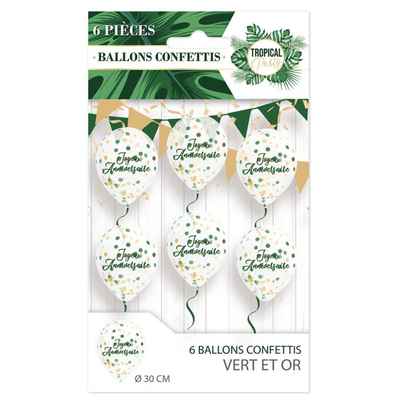 Ballon Confettis Vert, 30 Pièces Ballon Anniversaire Vert