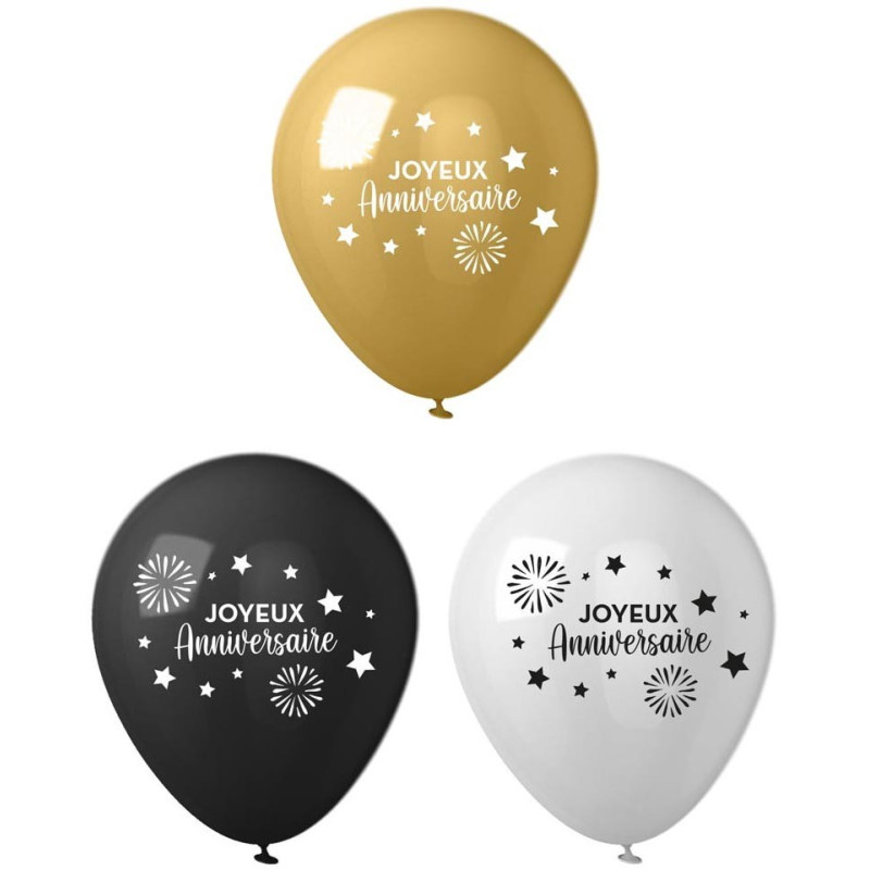 Ballons joyeux anniversaire chics Ballons joyeux anniversaire chics