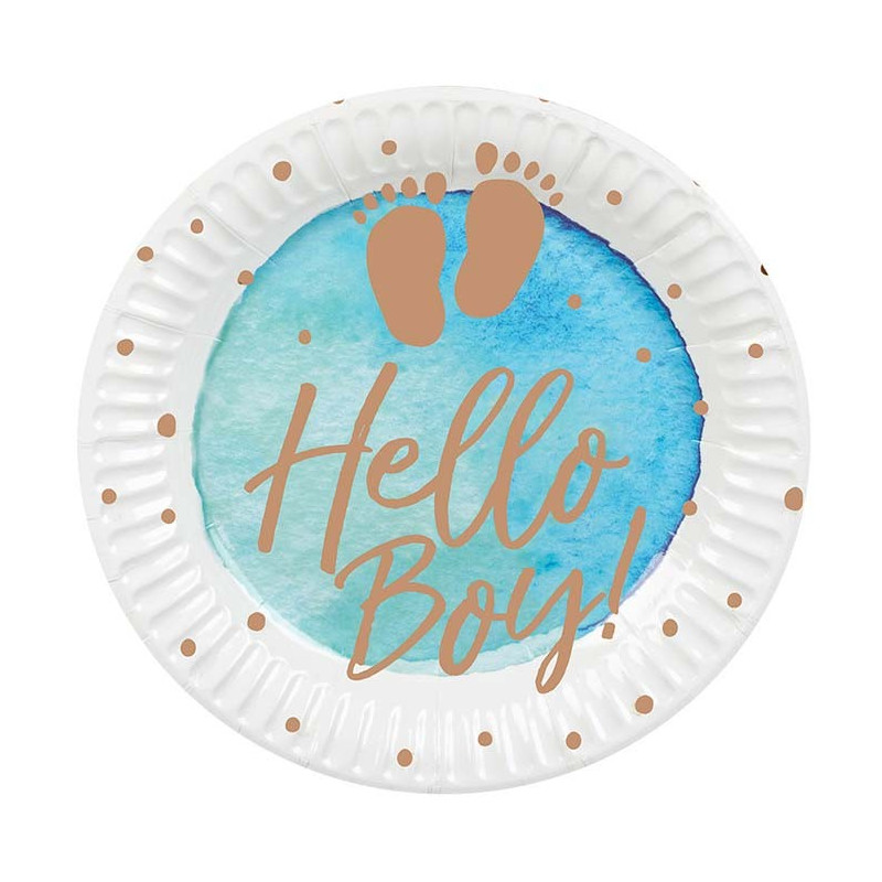 Assiettes biodégradable en carton pour baby shower garçon Assiettes biodégradable en carton pour baby shower garçon