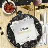 Serviettes papier anniversaire noir et or