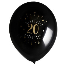 Ballon 20 ans anniversaire noir et or