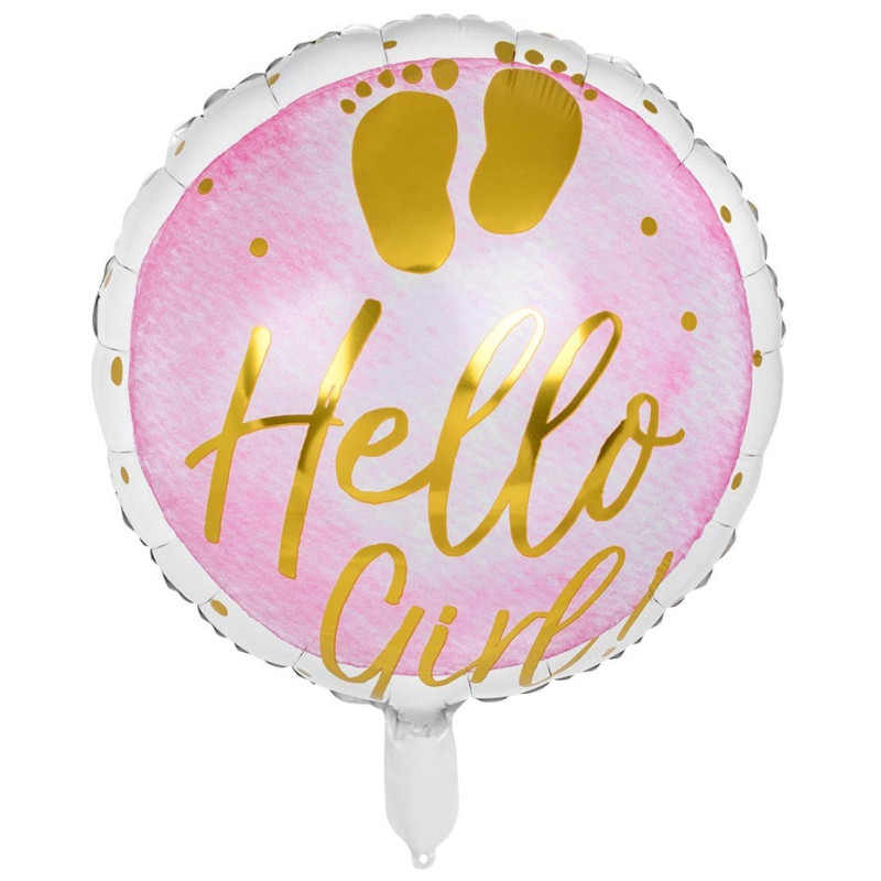 Ballon Baby Shower Hello Girl 45 cm air ou hélium