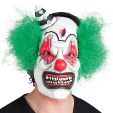 Masque de clown tueur aux cheveux verts Halloween