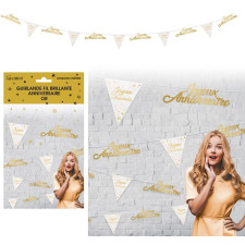 Guirlande joyeux anniversaire chic couleur or