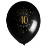 Ballon d'anniversaire 40 ans noir et or Ballon d'anniversaire 40 ans noir et or
