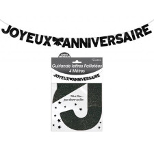 Guirlande anniversaire noire chic