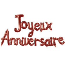 Guirlande joyeux anniversaire couleur terracotta en ballons