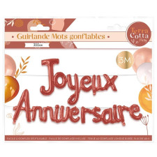 Guirlande ballon anniversaire terracotta à gonfler