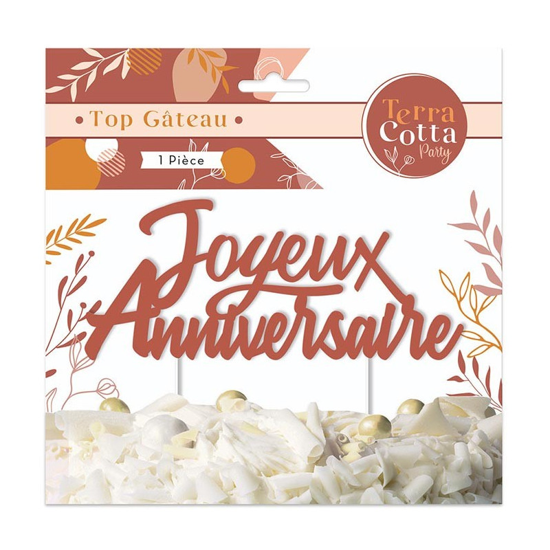 Top gâteau anniversaire terracotta Top gâteau anniversaire terracotta