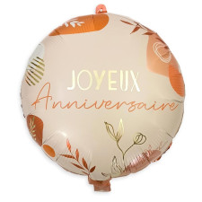 Ballon joyeux anniversaire thème terracotta