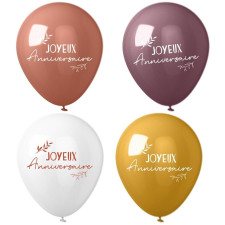 Ballon joyeux anniversaire thème terracotta