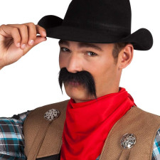 Fausse moustache adhésive de cowboy