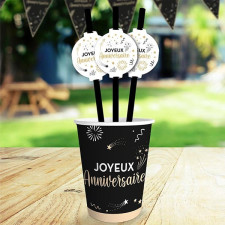 Pailles anniversaire chics en carton Pailles anniversaire chics en carton