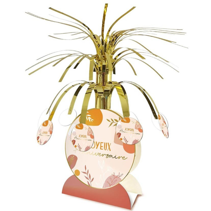 Centre de table joyeux anniversaire couleur terracotta