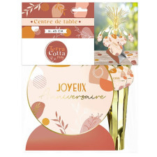 Centre de table pour décoration table anniversaire arc-en-ciel terracotta