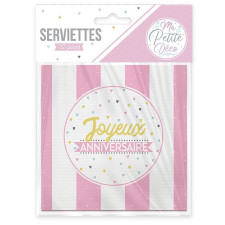 Serviettes en papier anniversaire fille Serviettes en papier anniversaire fille
