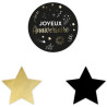 Confettis anniversaire noir et or en carton