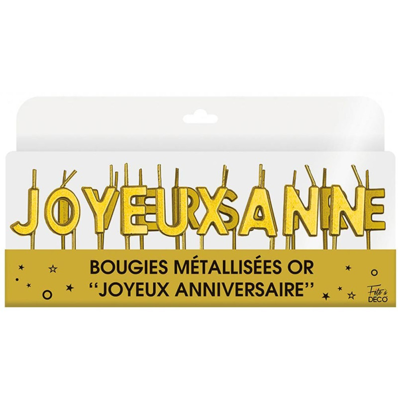 Bougie anniversaire or